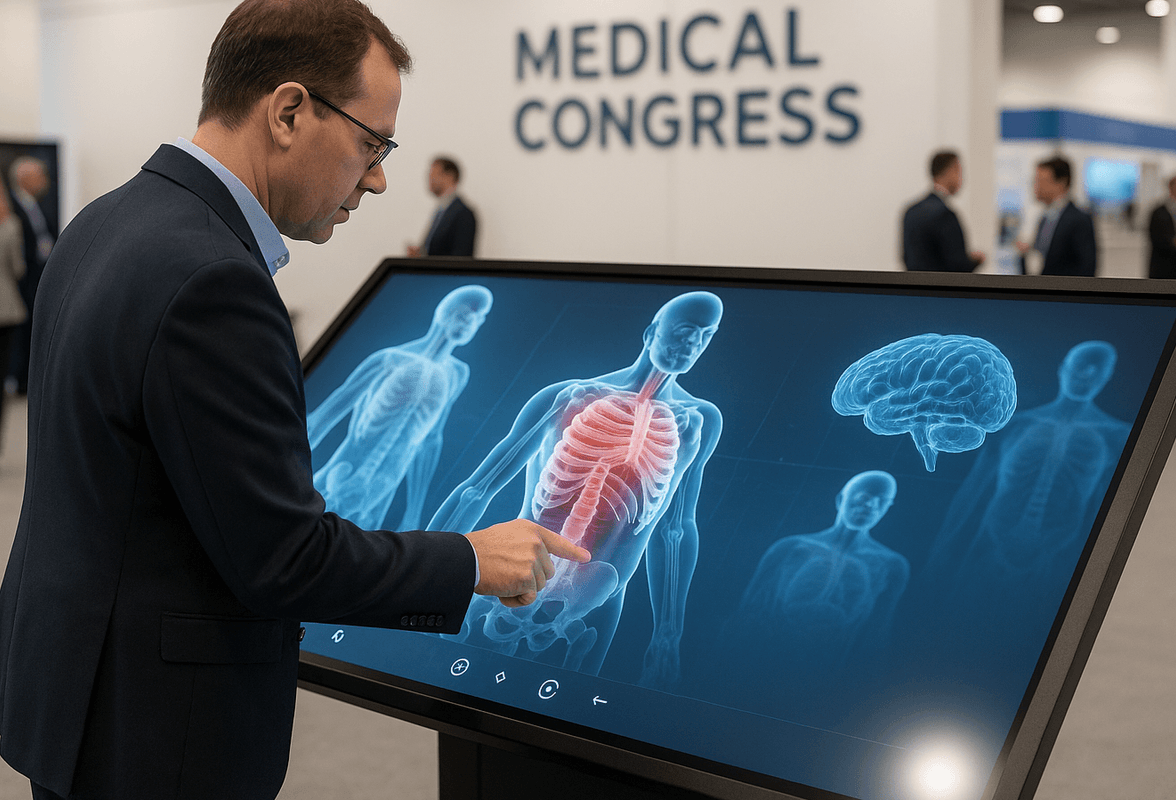 Interactive congress booth with 3D anatomy display