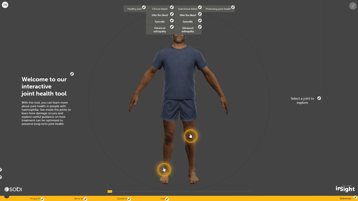 Interactive 3D medical website experience