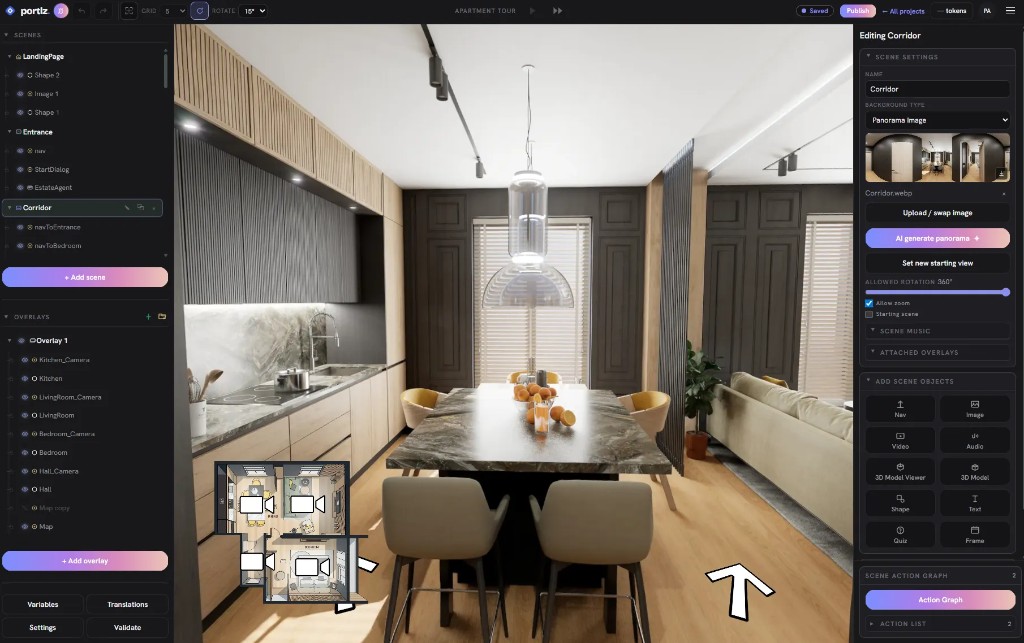 The Portlz immersive scene editor