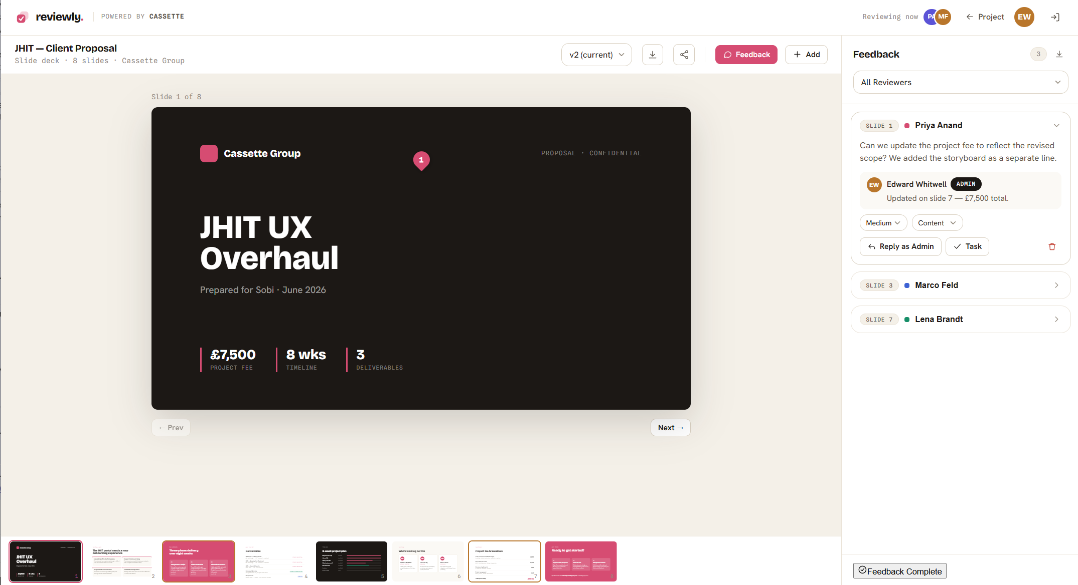 The Reviewly client review portal